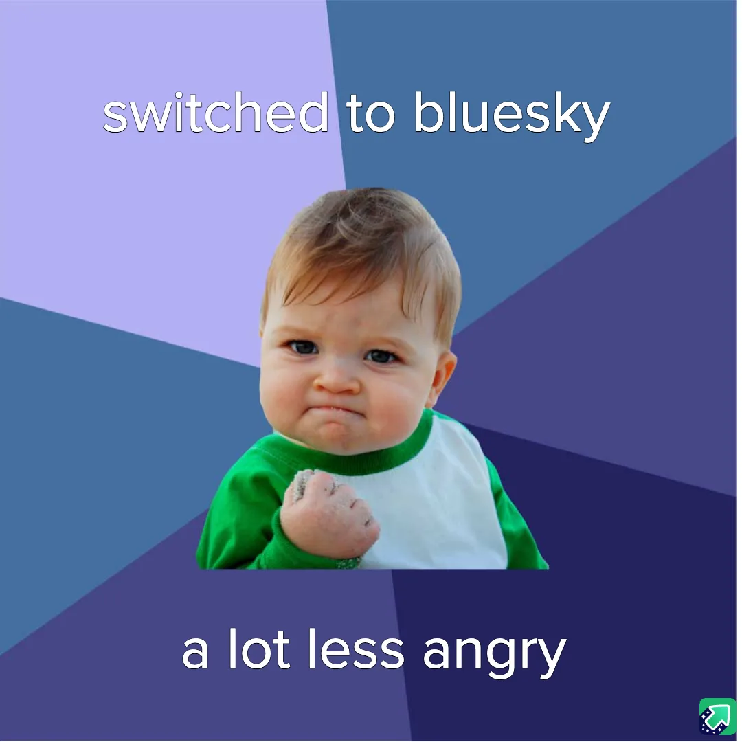 A baby with a scrunched face and clenched fist is shown against a geometric purple and blue background. The text at the top…