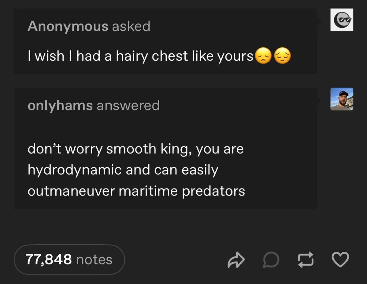 The allure of a hairless chest