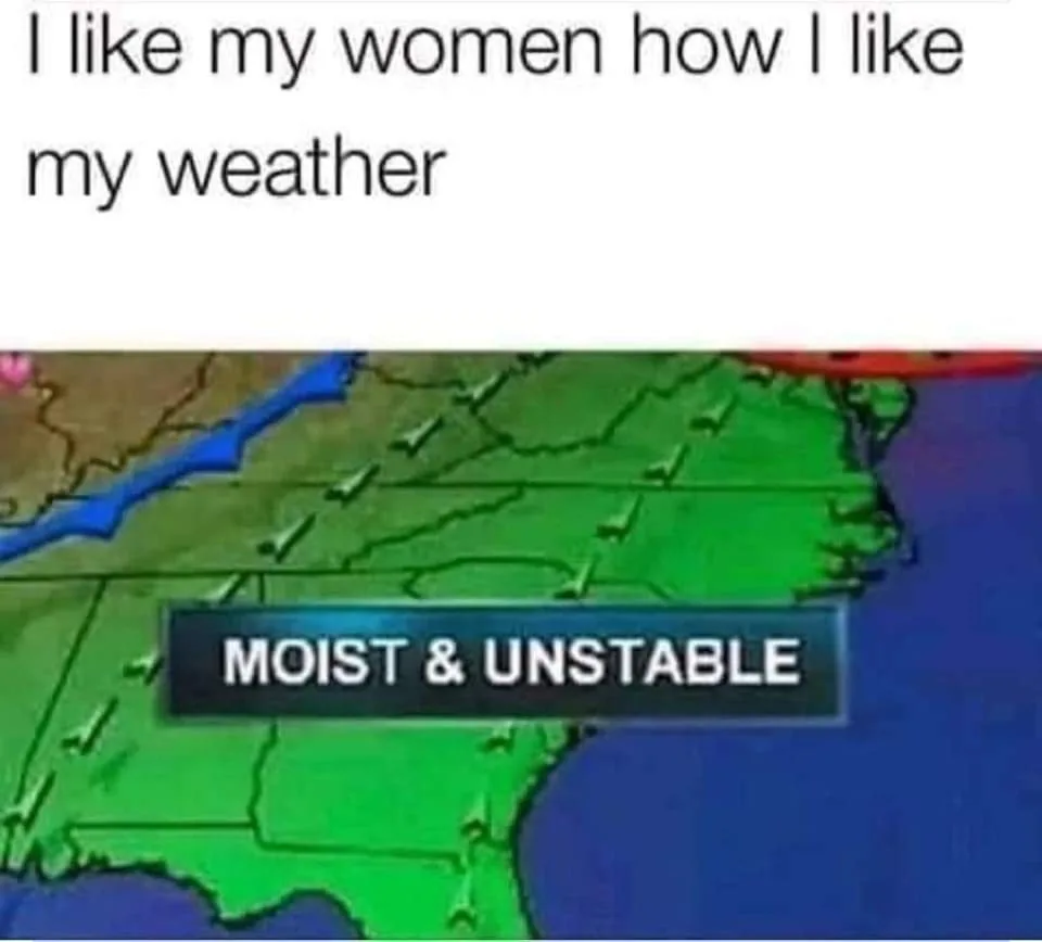 A weather map graphic showing the eastern United States with a green color indicating moist and unstable conditions…