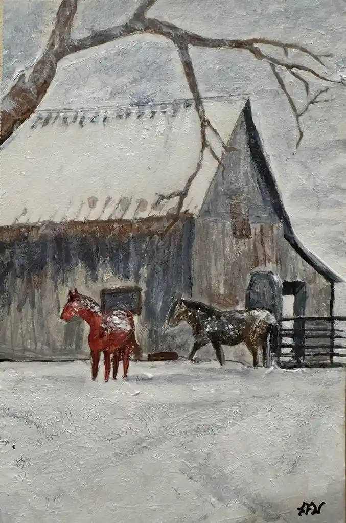 Adorable Ponies Enjoying a Winter Wonderland