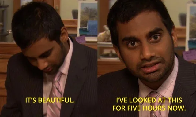 A split-screen image shows a man in a suit looking down with a smile, captioned 'IT'S BEAUTIFUL.' The right side shows the…