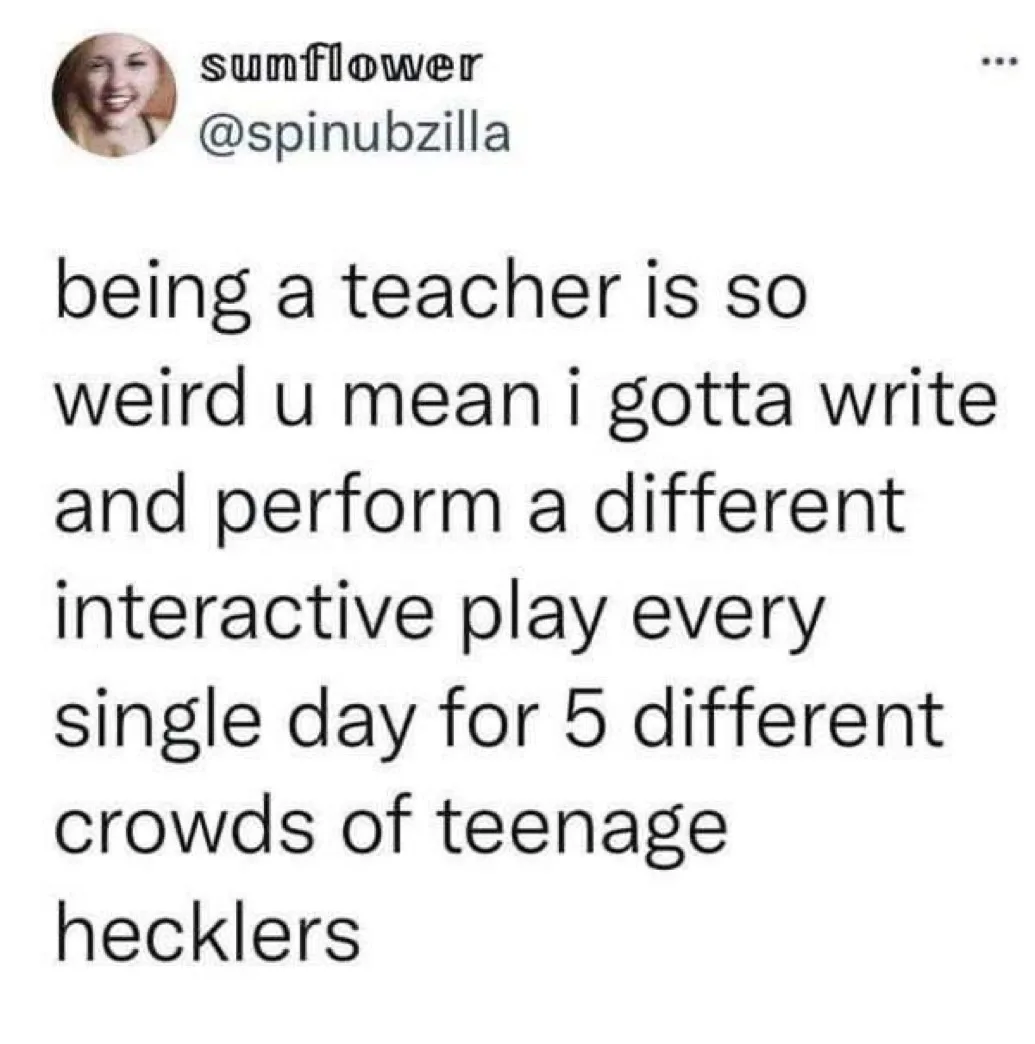 The image shows a screenshot of a tweet from user 'sunflower' (@spinubzilla) with a profile picture of a smiling woman. The…