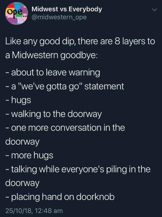A screenshot of a tweet from the account 'Midwest vs Everybody' (@midwestern_ope) dated 25/10/18, 12:48 am, which humorously…