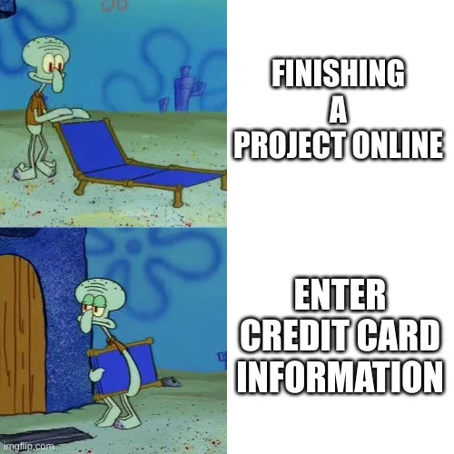 The image is a two-panel meme featuring the animated character Squidward from SpongeBob SquarePants. In the top panel, he…
