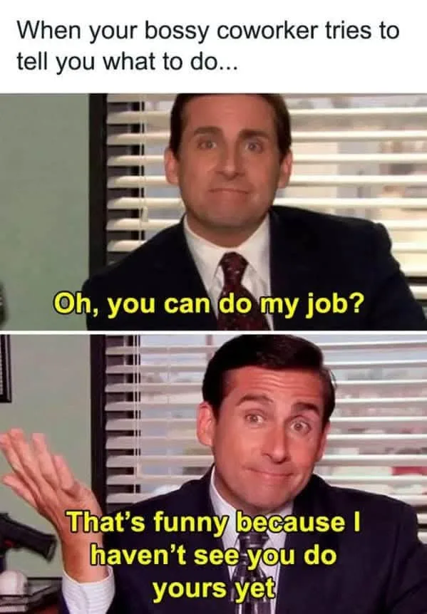 The image is a two-panel meme featuring actor Steve Carell as Michael Scott from The Office. In the top panel, he has a…