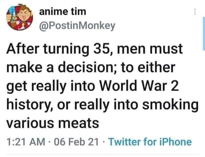 A screenshot of a Twitter post by user @PostinMonkey, whose profile picture is an anime character. The tweet reads: 'After…