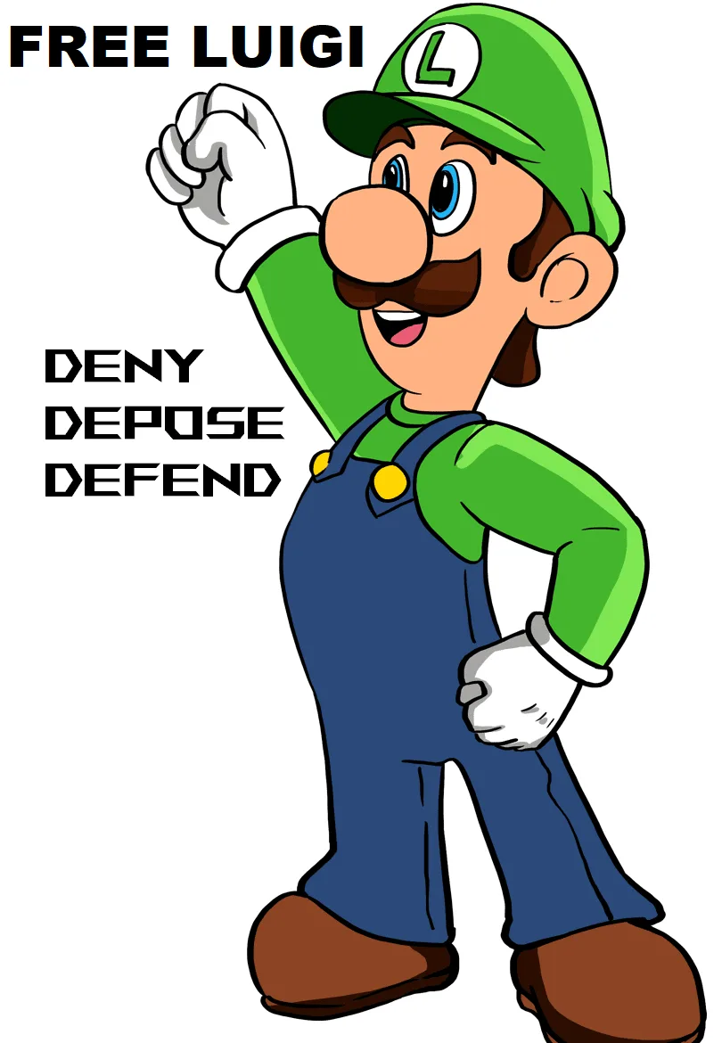 A cartoon image of Luigi, a green-clad video game character with a mustache, wearing his signature green cap and blue…