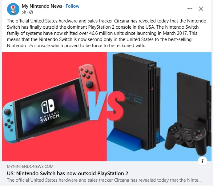 An image shows a Nintendo Switch console on the left against a red background and a PlayStation 2 console on the right…
