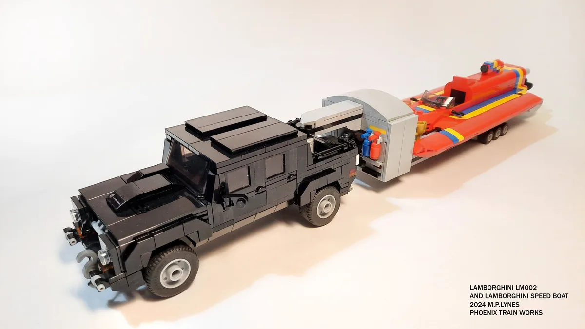 Lego Lamborghini LM002 and Speed Boat: A Creative Showcase by Phoenix Train Works