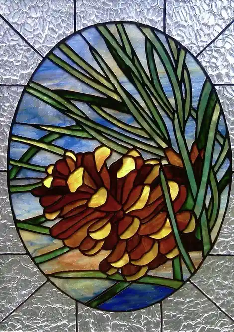 A Stunning Stained Glass Pinecone