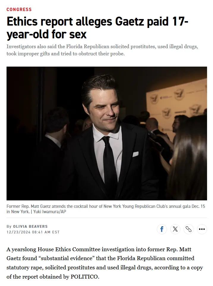 Serious Allegations: Gaetz's Controversial Actions Uncovered