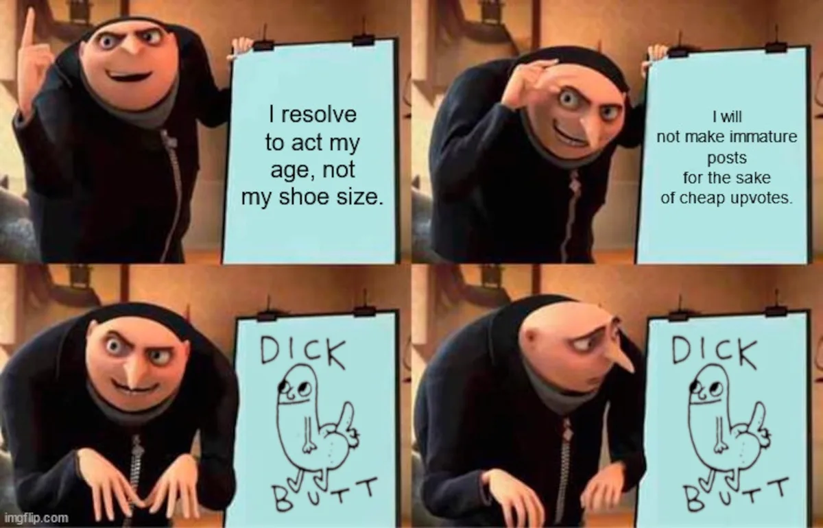 The image is a four-panel meme featuring the animated character Gru from Despicable Me. In each panel, Gru holds up a light…