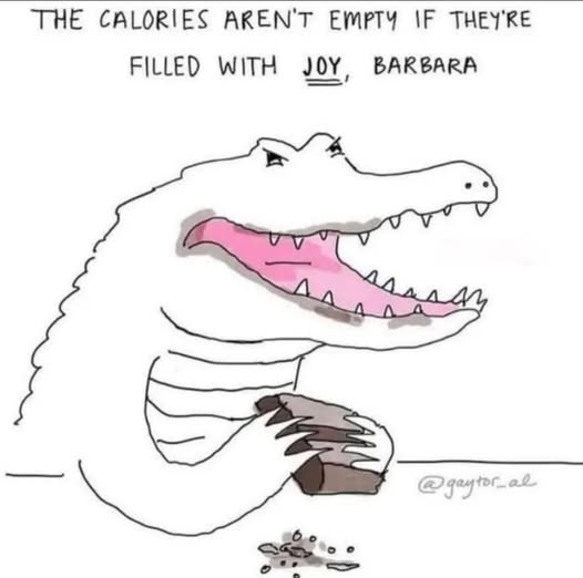 A hand-drawn cartoon alligator with an open mouth showing pink gums and sharp teeth, holding a small brown object in its…