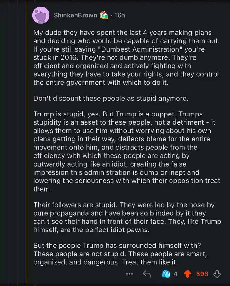 A screenshot of a Reddit comment by user ShinkenBrown, posted 16 hours ago, with a purple avatar. The comment is a lengthy…