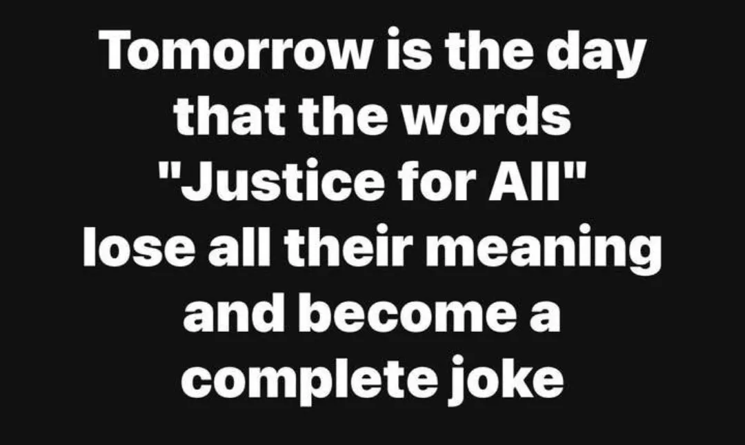 The image is a solid black background with large, white, centered text that reads: 'Tomorrow is the day that the words…