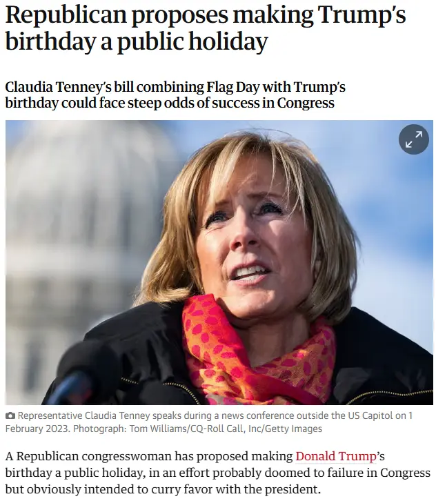 A news article screenshot shows Representative Claudia Tenney speaking outside the US Capitol, with the headline 'Republican…