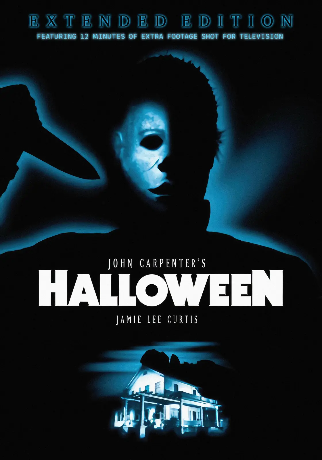 The image is a movie poster for John Carpenter's Halloween, featuring a silhouette of Michael Myers in his iconic white mask…