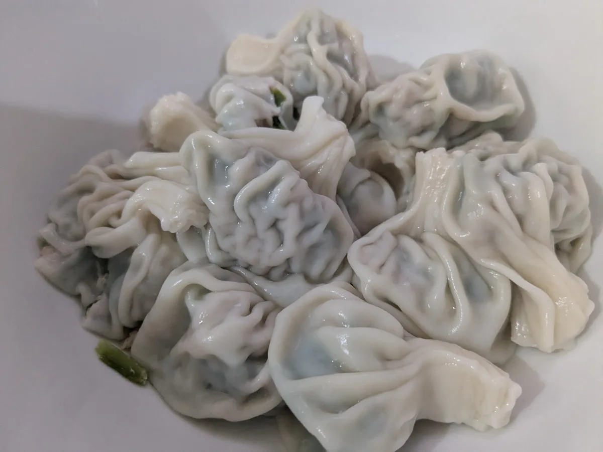 Delicious handmade pork and chives dumplings ready to be devoured!