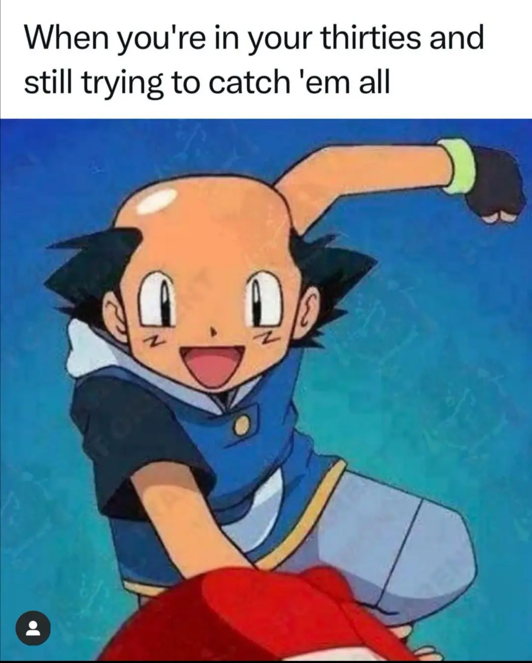 The image shows the anime character Ash Ketchum from Pokémon, depicted with an enthusiastic, determined expression while…