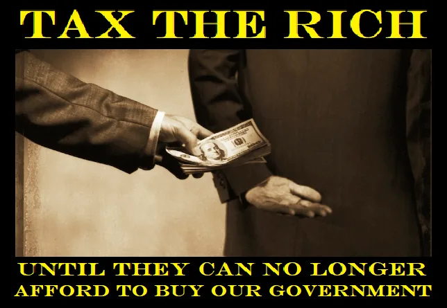 A sepia-toned image shows one man in a suit handing a stack of US dollar bills to another man whose back is turned. Bold…