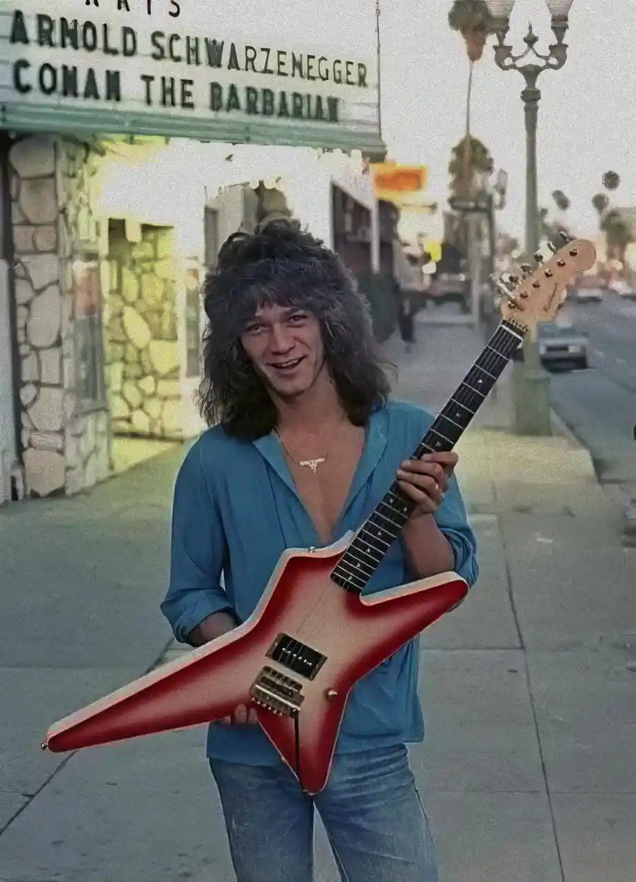 A glimpse of Edward Van Halen outside the iconic Oriental Theatre on Sunset Boulevard in 1982