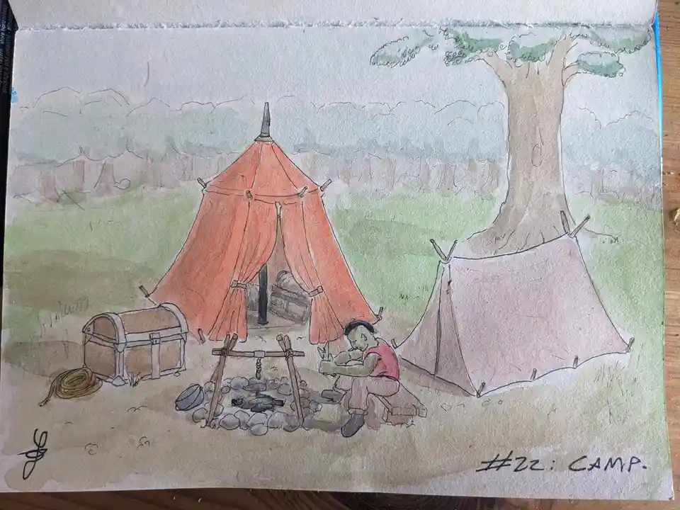 Inktober Day 22: Embracing the Camp Vibes