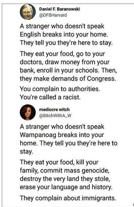 The image displays two Twitter-style posts side-by-side. The top post by 'Daniel F. Baranowski' describes a stranger who…