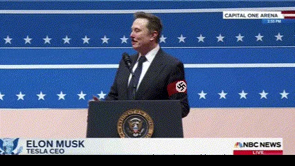 A composite image shows Elon Musk at a podium with an NBC News broadcast overlay identifying him as 'TESLA CEO'. In each…