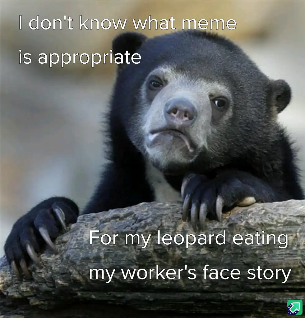 A close-up photo of a sad-looking sun bear resting its paws on a log, with white text overlaid in two parts: the top reads…