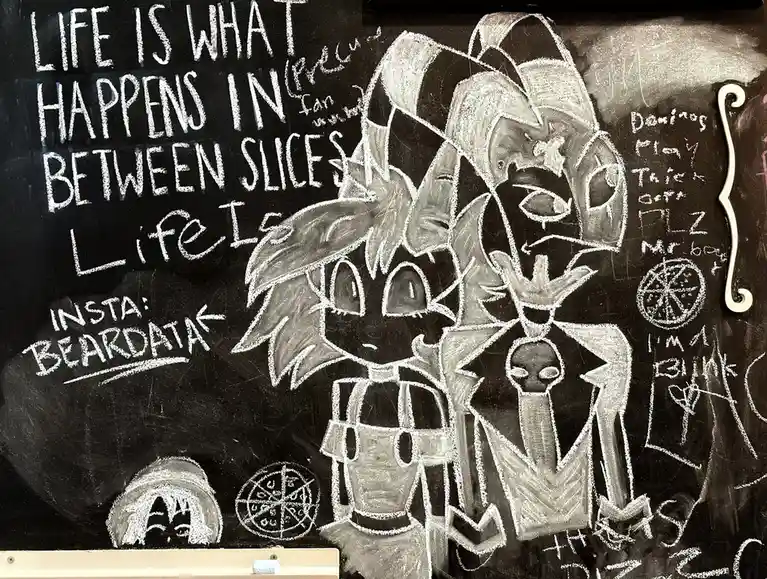 I added Millie to my ongoing chalk art project for Dominos.