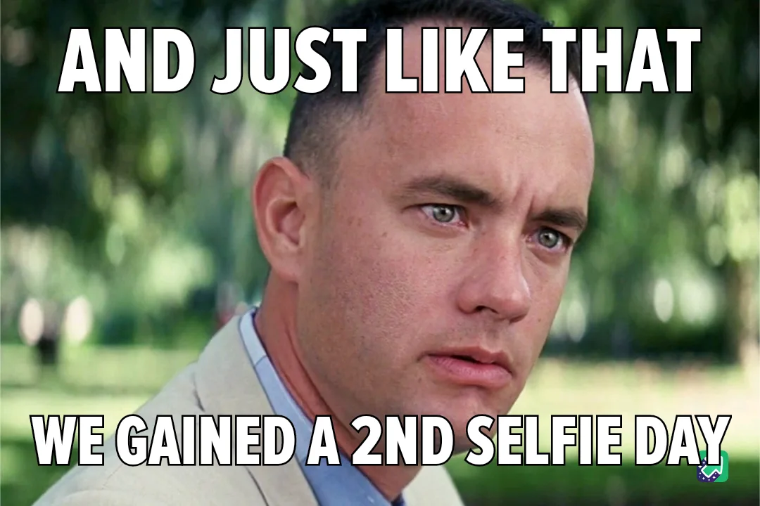 A close-up image of Tom Hanks with a slightly confused or resigned expression, overlaid with bold white text reading 'AND…