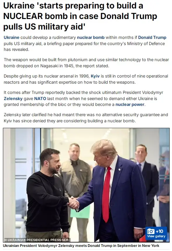 A news article screenshot shows Ukrainian President Volodymyr Zelenskyy shaking hands with Donald Trump. The headline reads…
