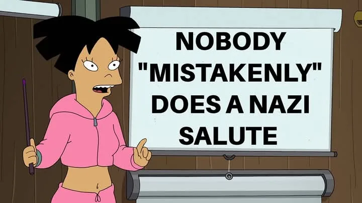 A cartoon woman in a pink hoodie stands in front of a whiteboard, pointing at text that reads 'NOBODY "MISTAKENLY" DOES A…