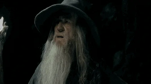 The image shows three frames of Albus Dumbledore from the Harry Potter movies, each displaying a progressively more confused…
