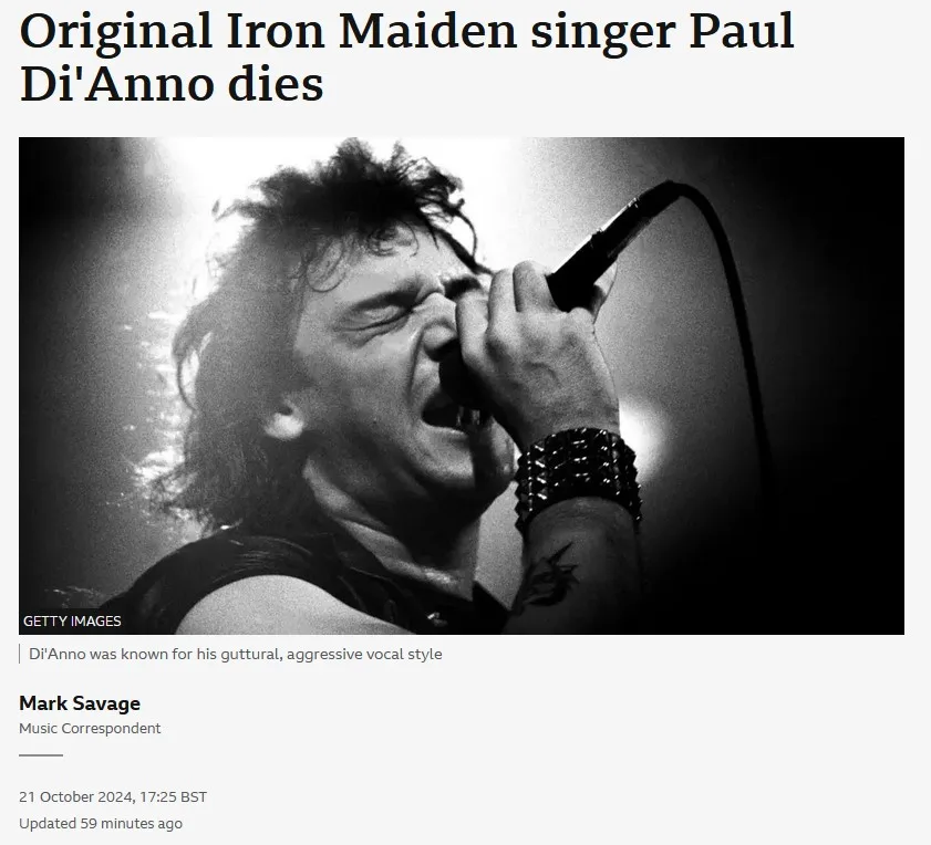 Remembering a Metal Legend: Paul Di'Anno's Passing