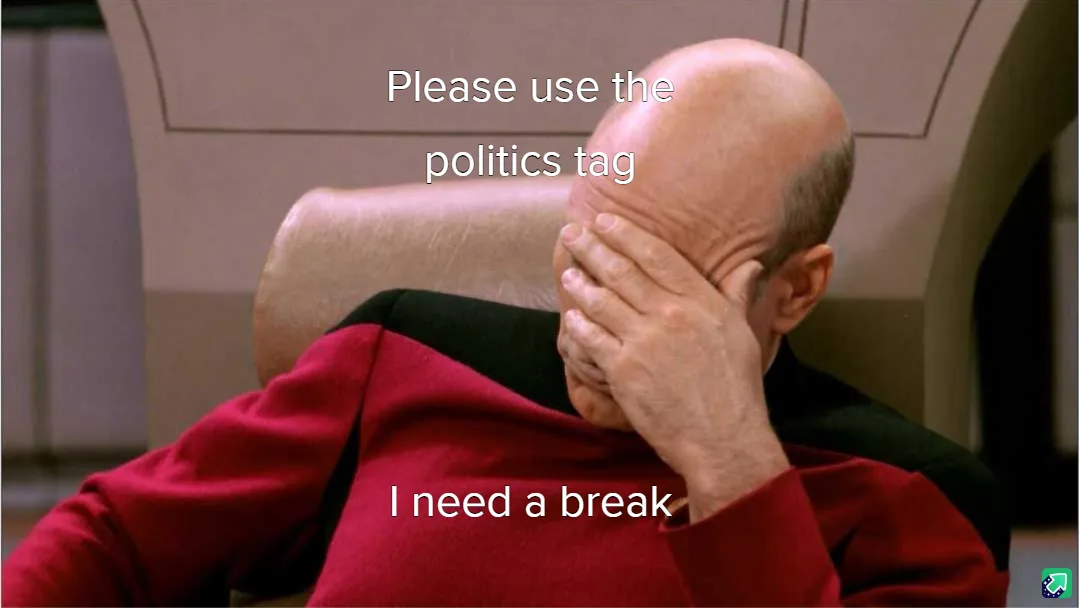 A bald man in a red uniform sits in a chair, covering his face with his hand in a gesture of exasperation. The text overlaid…