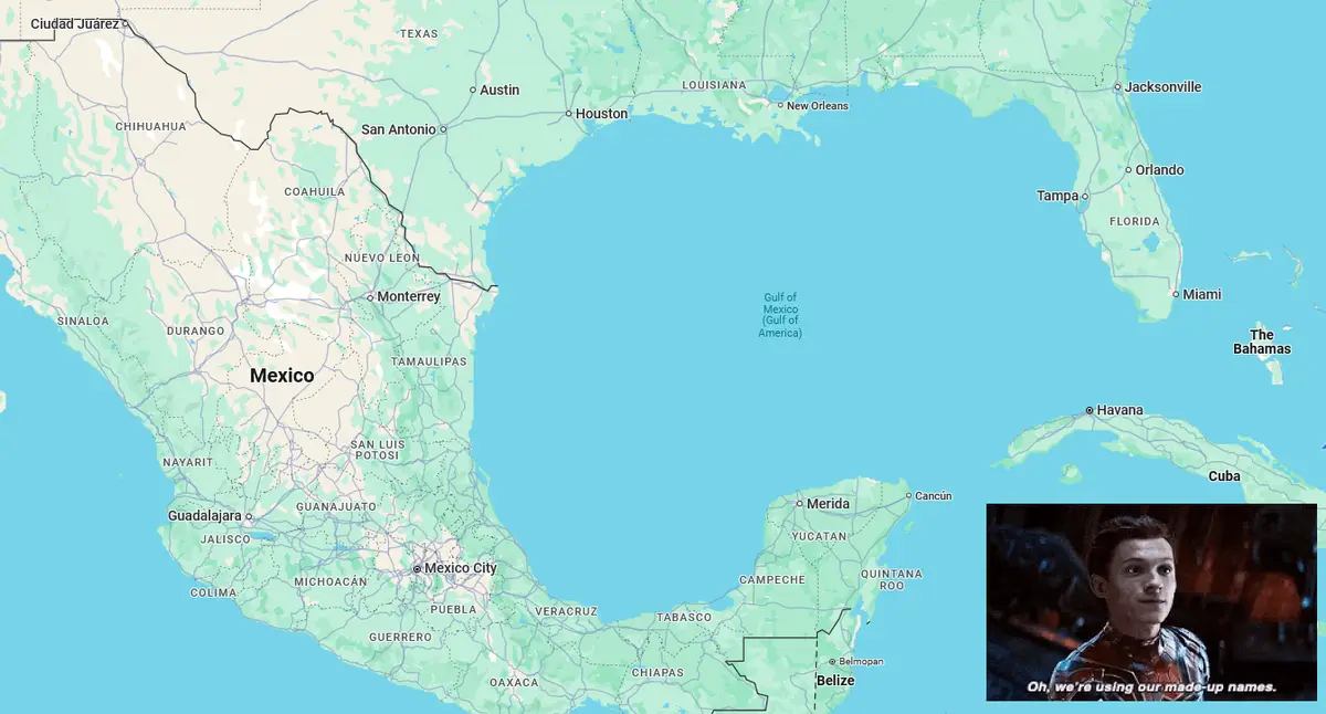 A map of North America showing Mexico, the Gulf of Mexico, and parts of the U.S. and Caribbean, with a small inset image of…