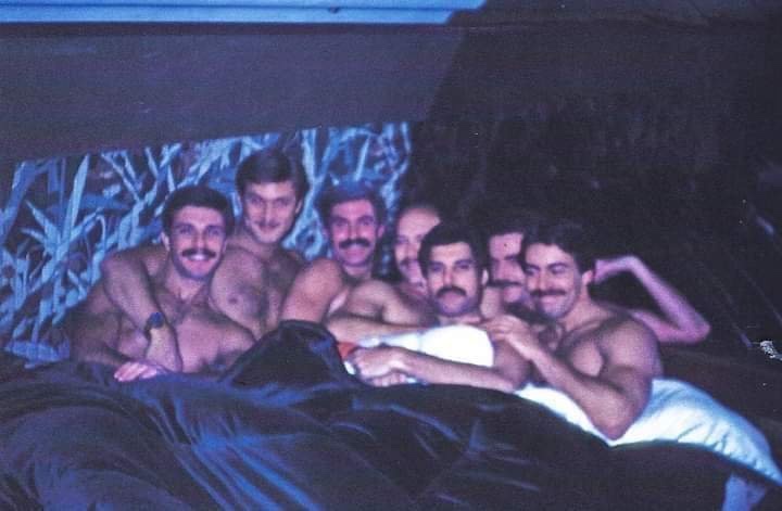 Freddie Mercury having a blast at a sleepover!