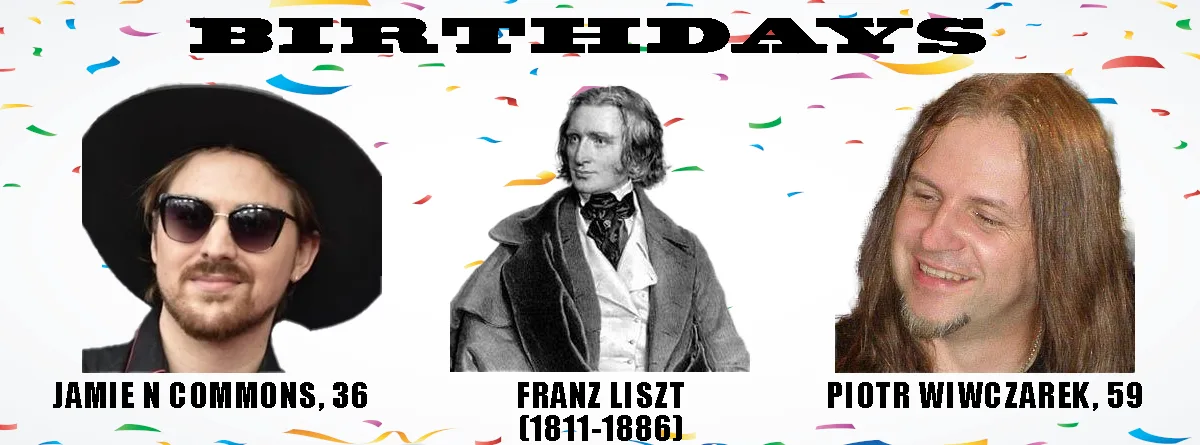 A birthday meme featuring three men against a confetti background. The top text reads 'BIRTHDAYS'. The left photo shows…