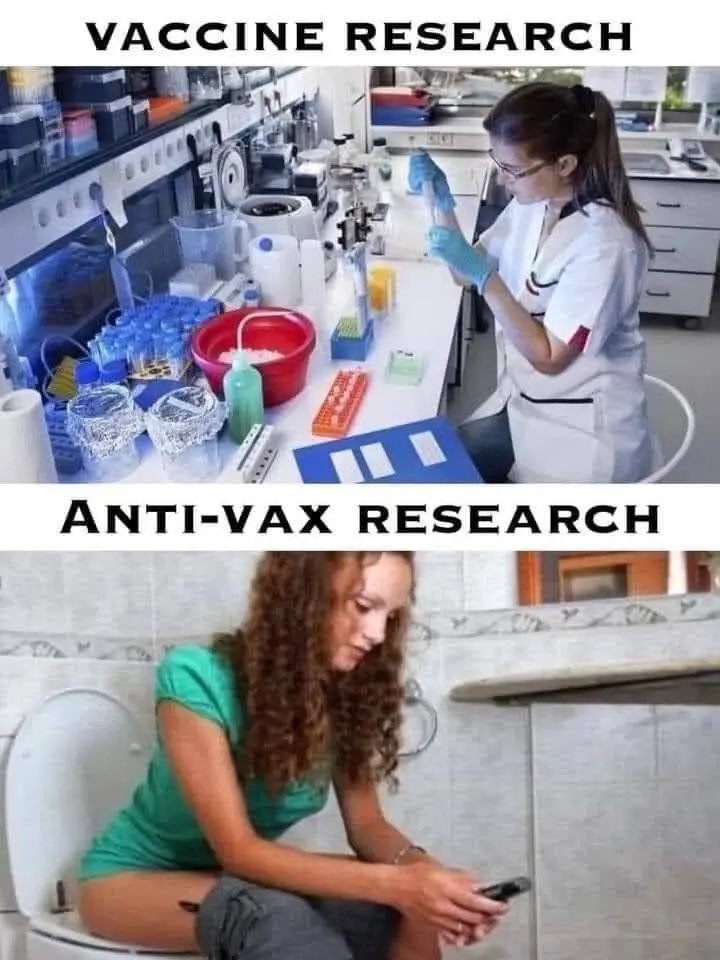 The top panel shows a woman in a lab coat and gloves working with scientific equipment in a well-equipped laboratory…