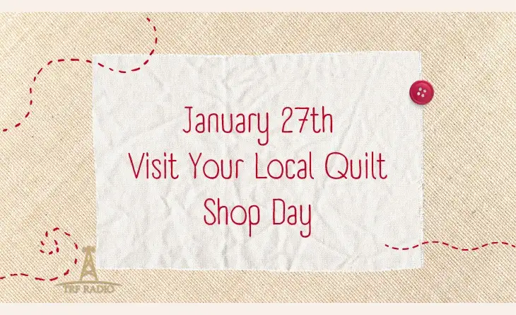 A crumpled white paper note pinned with a red button to a beige fabric background, featuring red text that reads 'January…
