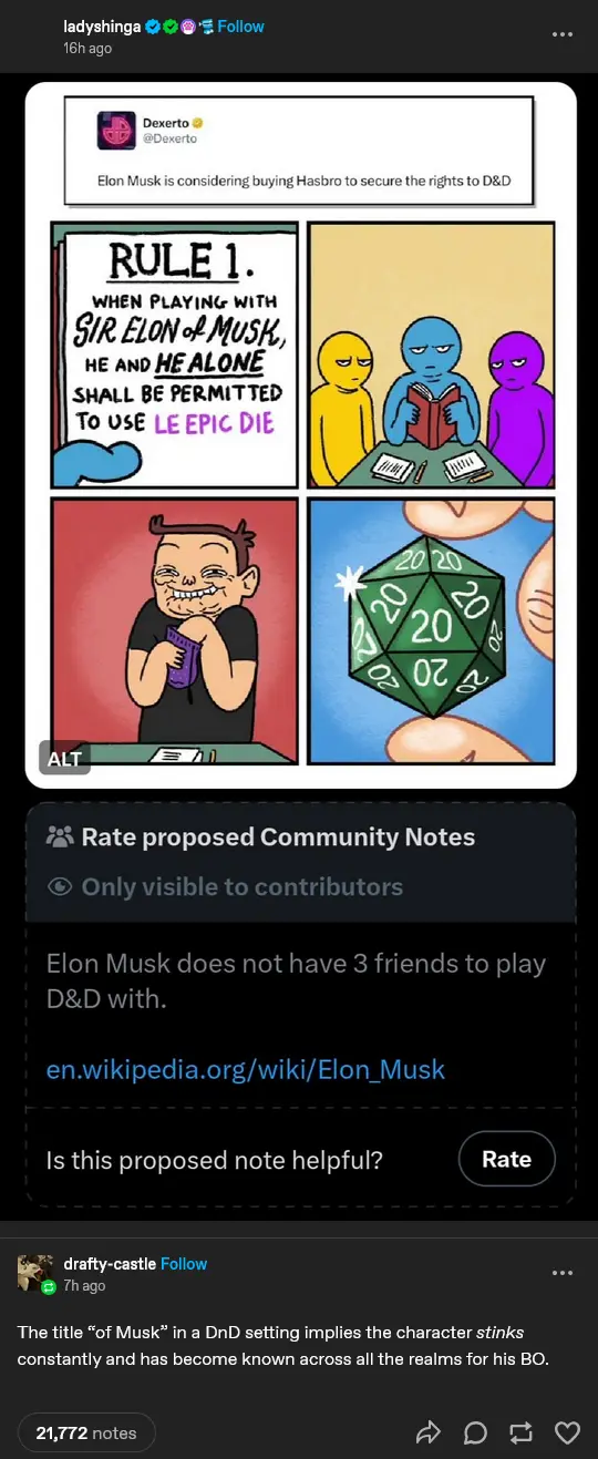 A four-panel comic shows a rulebook stating 'Rule 1: When playing with Sir Elon of Musk, he and he alone shall be permitted…