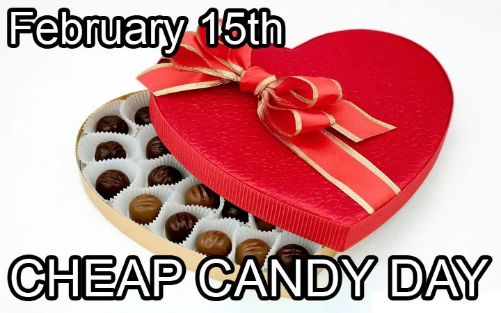 A red heart-shaped box of chocolates with a red and gold ribbon is open, revealing assorted chocolates in white paper cups…