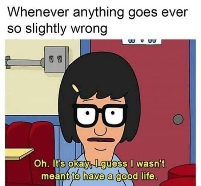 The image shows the animated character Boba Fett from the show 'Bob's Burgers' looking resigned and slightly sad. The top…
