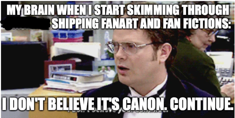A still image of the character Dwight Schrute from The Office, looking shocked and confused, with white text overlaid at the…
