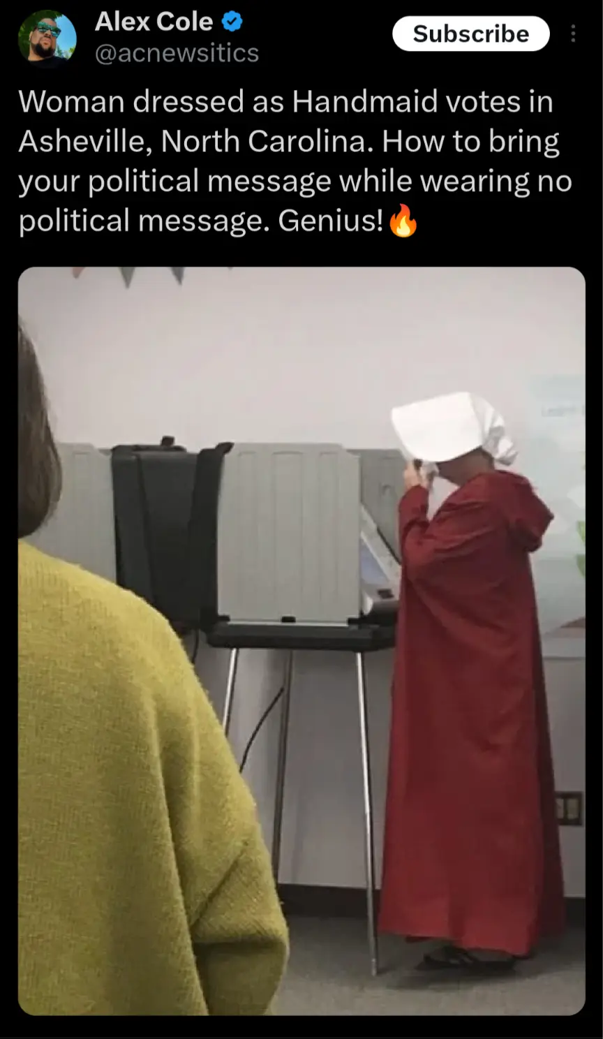 A True Legend! Perfectly Said! Vote for America to Avoid Becoming the Real Handmaid's Tale!