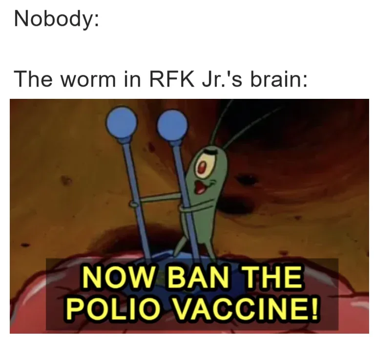 The image shows a cartoon worm with large eyes and two blue poles, standing inside what appears to be a brain. The worm is…
