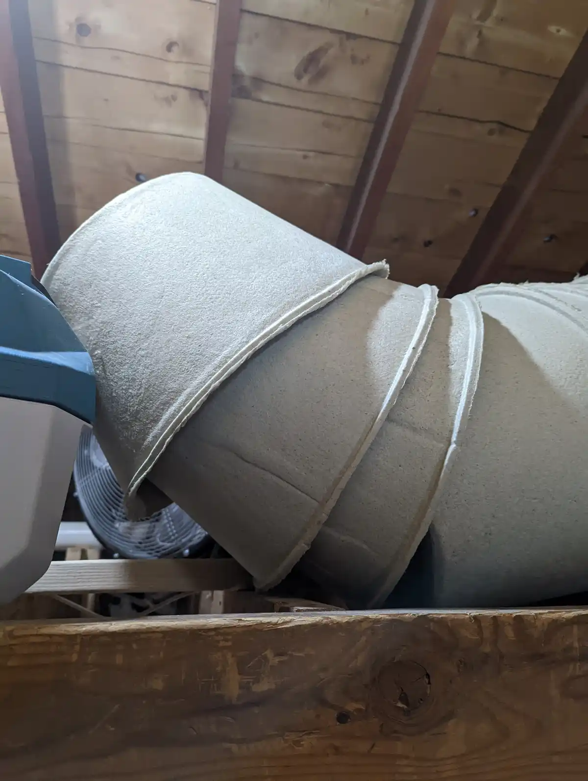 Sealing the attic floor for better energy efficiency.