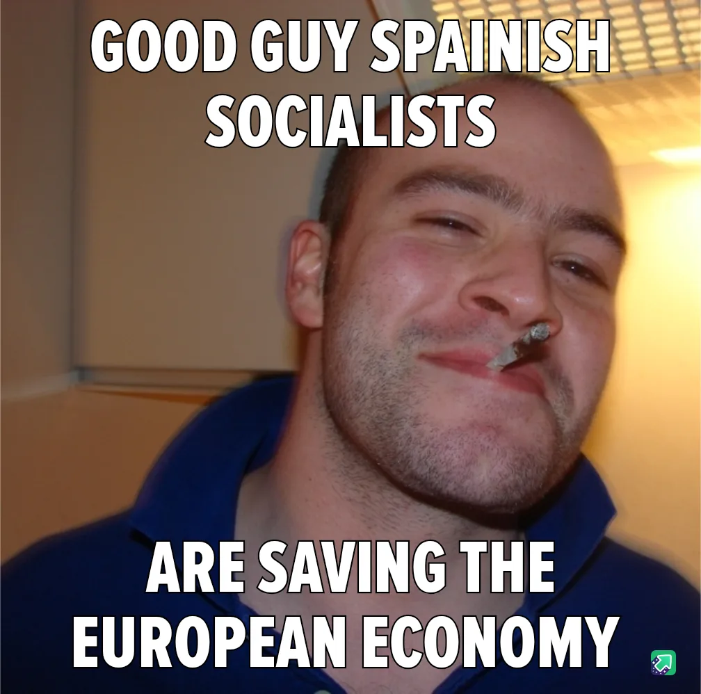 A man with a smug, self-satisfied expression, wearing a blue collared shirt, has a cigarette stub in his mouth. The text…
