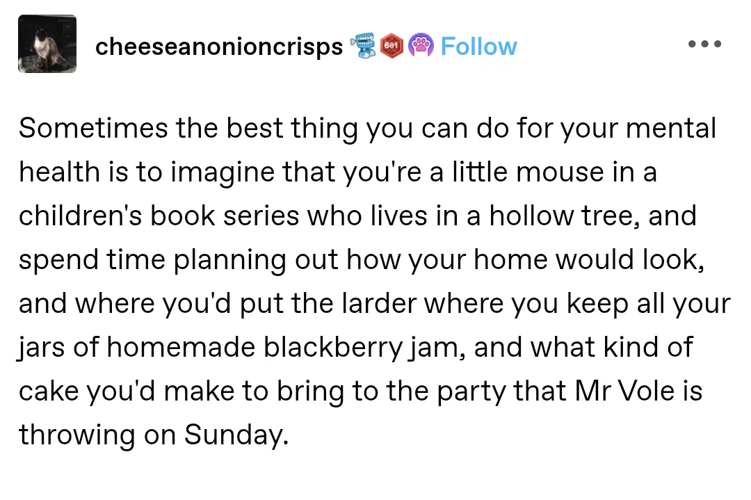 The image shows a screenshot of a social media post with black text on a white background. The text is a long paragraph…
